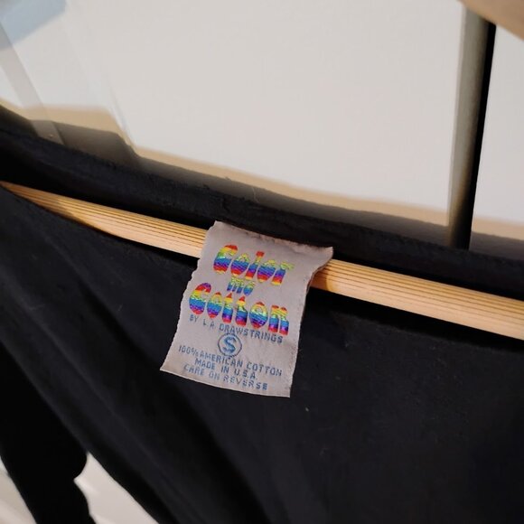 Color Me Cotton Women's Black Short Sleeve Round Neck Long Maxi Dress Size S - Picture 3 of 3